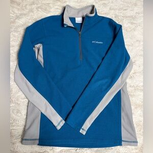 Men’s Columbia Teal and Light Gray Quarter-Zip Pullover